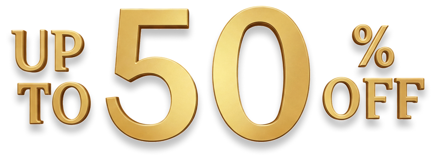 up to 50% off